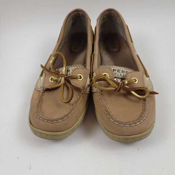 Sperry Top-Sider Angelfish Gold Glitter Boat Leather Shoe Size 7.5 M 9101759 - Picture 5 of 8